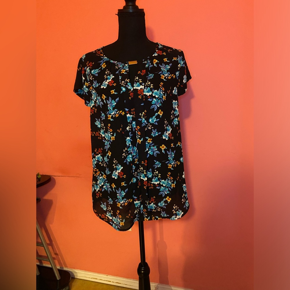 Floral Black Blouse